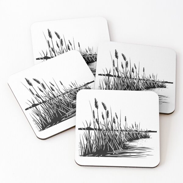 Item preview, Cattail Reed Schilf Wild Grass Swamp Marsh Typha Wetland Sedge designed and sold by inkoutninja.