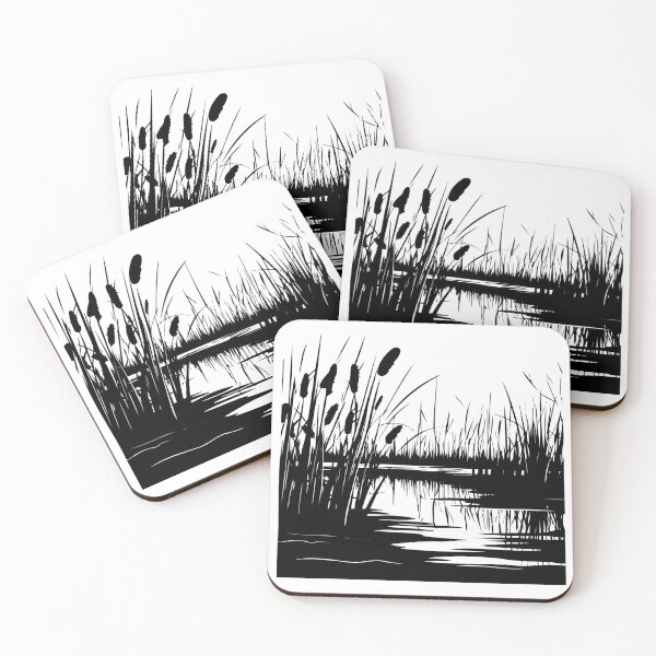 Item preview, Cattail Reed Schilf Wild Grass Swamp Marsh Typha Wetland Sedge designed and sold by inkoutninja.