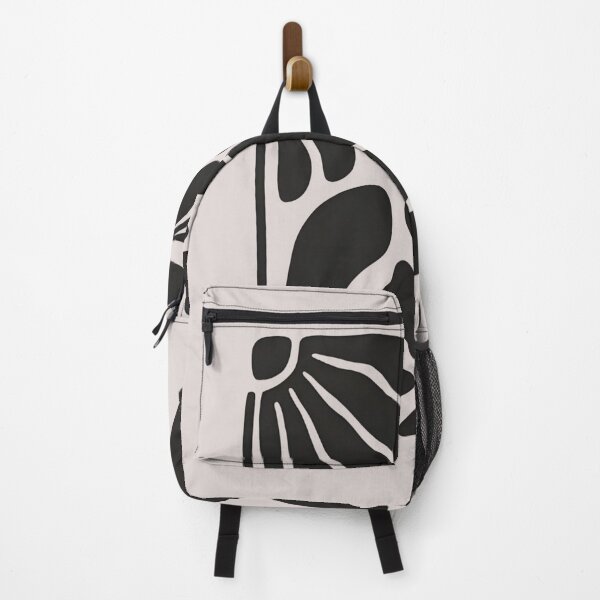 Item preview, Retro Flower Print Abstract Doodle Black Tan designed and sold by DALdesignstore.