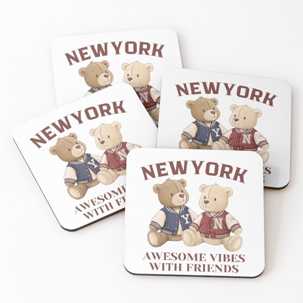Item preview, Two Cool Teddy Bears in New York College Jackets | Fun Vibes with Friends Design designed and sold by Colorful-Garden.