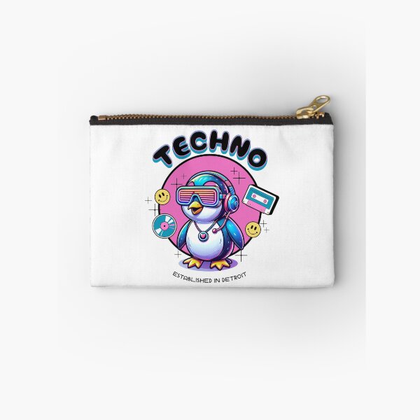 Artikelvorschau, TECHNO - Penguin Tech (Schwarz) entworfen und verkauft von Discothreadz.