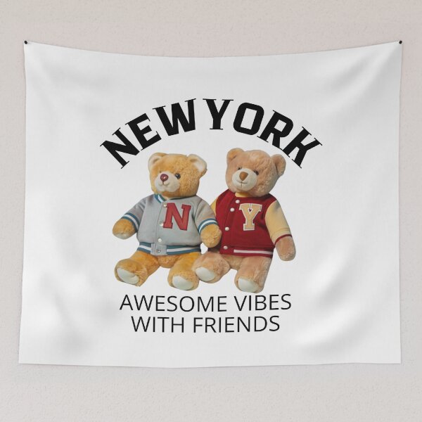 Item preview, Two Cool Teddy Bears in New York College Jackets | Fun Vibes with Friends Design designed and sold by Colorful-Garden.