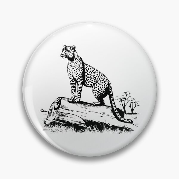 Item preview, Cheetah Log Wild Spotted Cat Hunt African Wildlife designed and sold by inkoutninja.