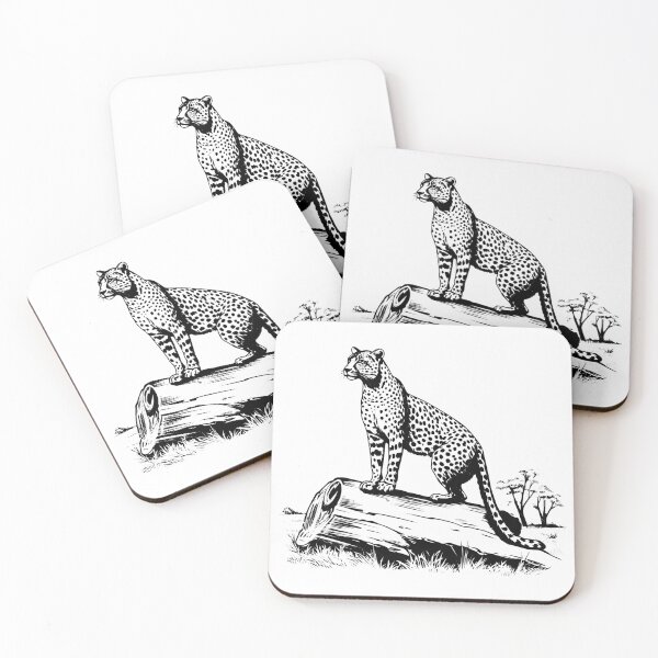 Item preview, Cheetah Log Wild Spotted Cat Hunt African Wildlife designed and sold by inkoutninja.