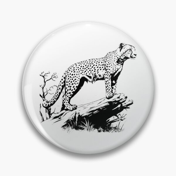 Item preview, Cheetah Log Wild Spotted Cat Hunt African Wildlife designed and sold by inkoutninja.
