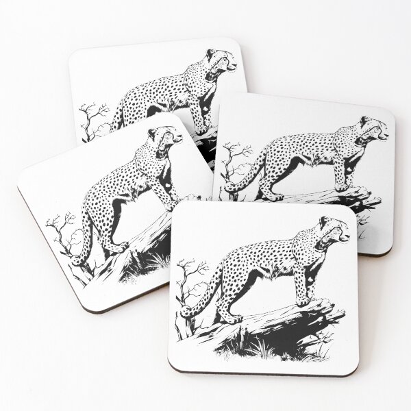 Item preview, Cheetah Log Wild Spotted Cat Hunt African Wildlife designed and sold by inkoutninja.