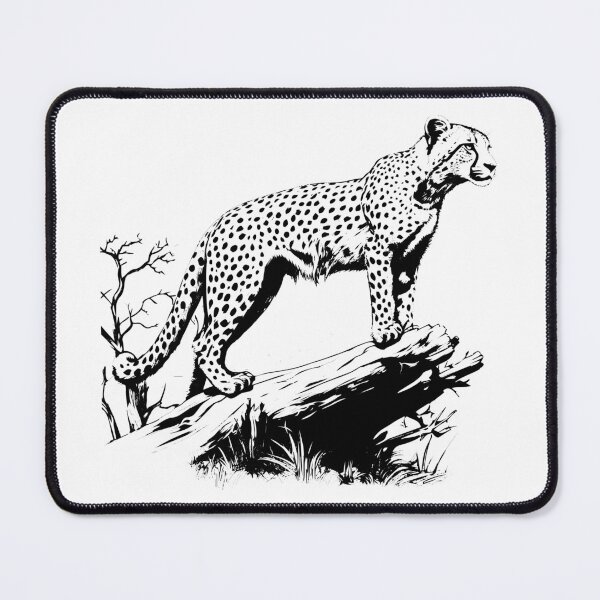 Item preview, Cheetah Log Wild Spotted Cat Hunt African Wildlife designed and sold by inkoutninja.