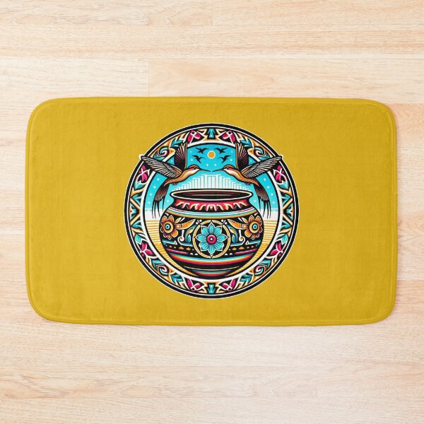 Item preview, Zuni design with pot and pair of hummingbirds.   designed and sold by NativeGraffix.