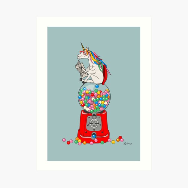 Unicorn Gumball Poop Art Print