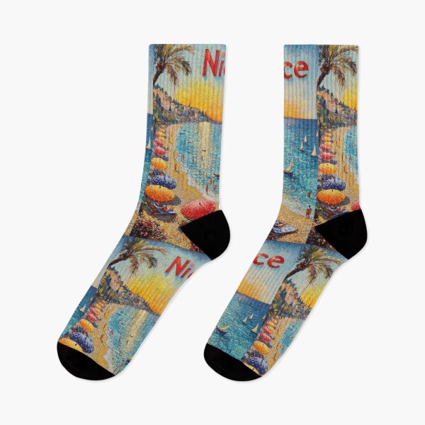 Item preview, Georges Seurat-Inspired Nice Vintage Travel Poster designed and sold by digitalvintage.