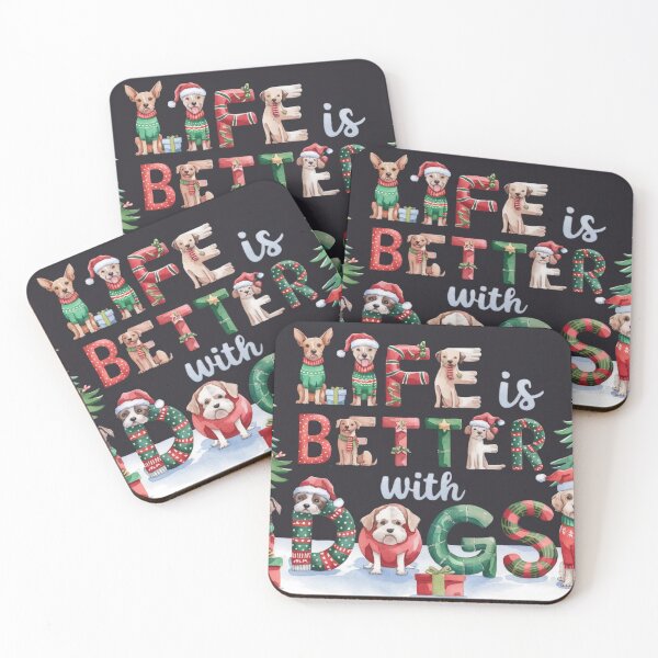 Item preview, Life is better with DOGS, Christmas Greetings designed and sold by ThaiArtShop.