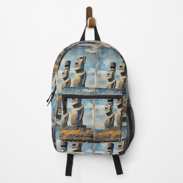 Item preview, Easter Island Moai Statues Vintage Travel Poster designed and sold by digitalvintage.