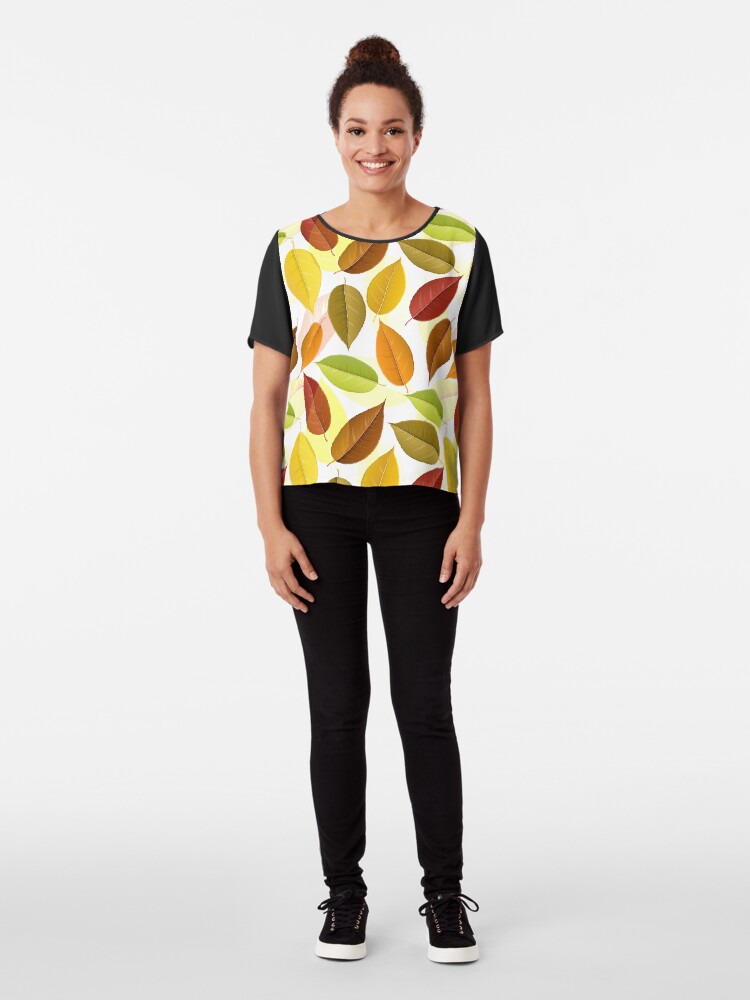 Alternate view of Autumn leaf seamless pattern Chiffon Top