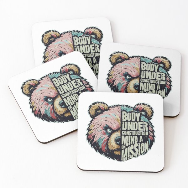 Item preview, Body Under Construction, Mind on a Mission - Motivational Bear designed and sold by han61578.