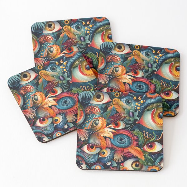 Item preview, Fantastical Eye-Catching Creatures Seamless Pattern designed and sold by digitalvintage.