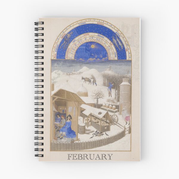 Item preview, February from Très Riches Heures de Jean de Berry (with month included) designed and sold by Medievalists.net.