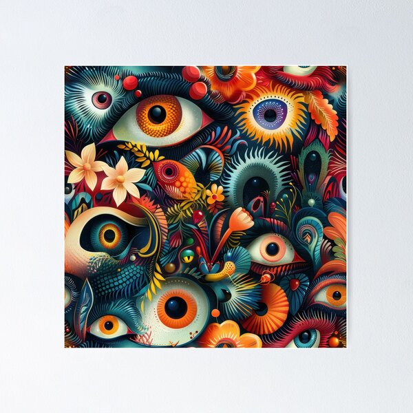 Item preview, Fantastical Eye-Catching Creatures Seamless Pattern designed and sold by digitalvintage.