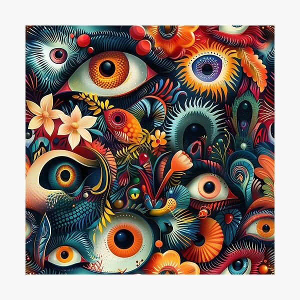 Item preview, Fantastical Eye-Catching Creatures Seamless Pattern designed and sold by digitalvintage.