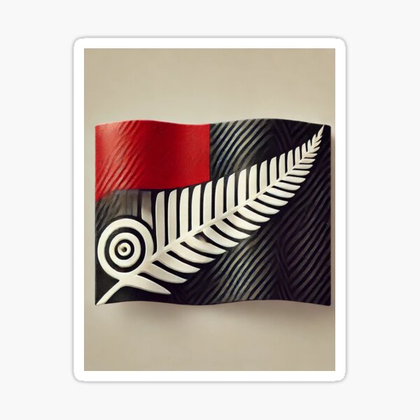 Item preview, Reinterpreation of Maori flag 2 designed and sold by MauTeRangimarie.