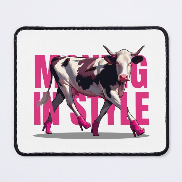 Item preview, Fashionable Cow Strutting in Pink High Heels designed and sold by cave-canvas.