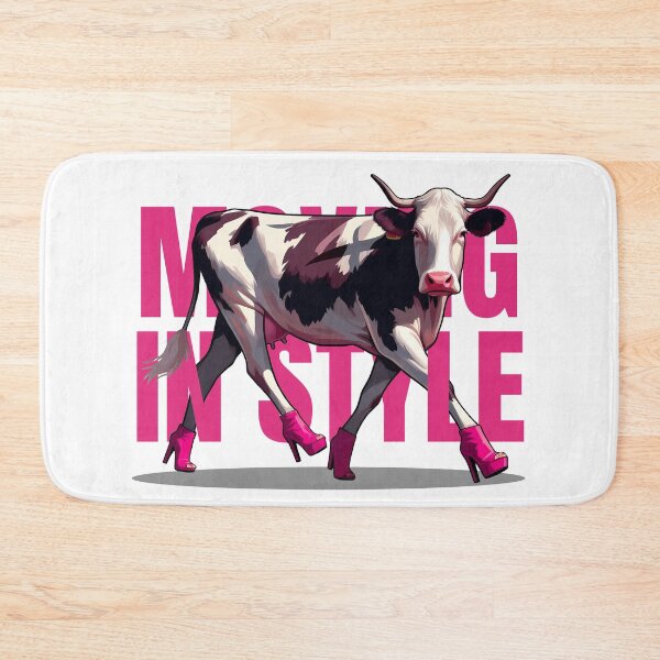 Item preview, Fashionable Cow Strutting in Pink High Heels designed and sold by cave-canvas.