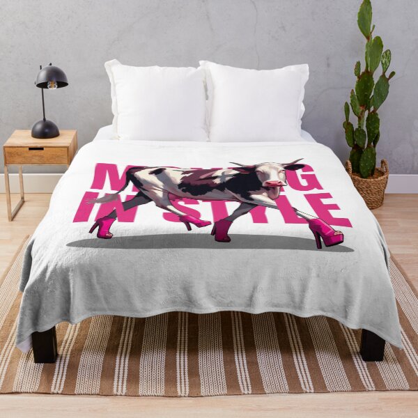 Item preview, Fashionable Cow Strutting in Pink High Heels designed and sold by cave-canvas.