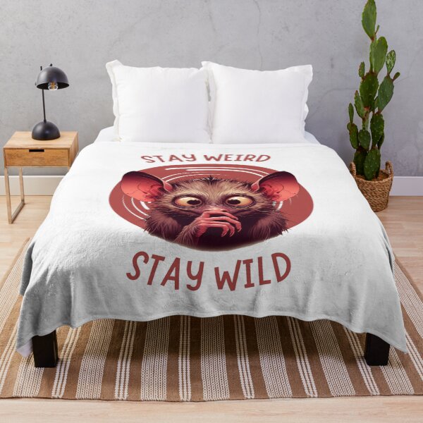 Item preview, Curious Aye-Aye with "Stay Weird Stay Wild" Message designed and sold by cave-canvas.