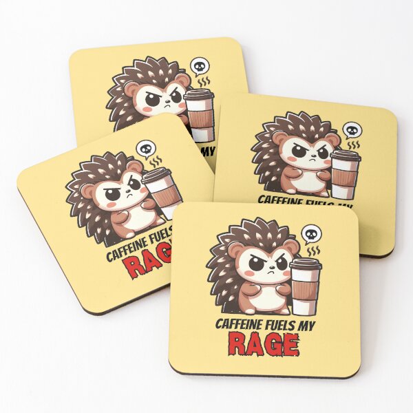 Item preview, Caffeine Fuels Cute Hedgehog Rage designed and sold by The magic  Yellow bus.