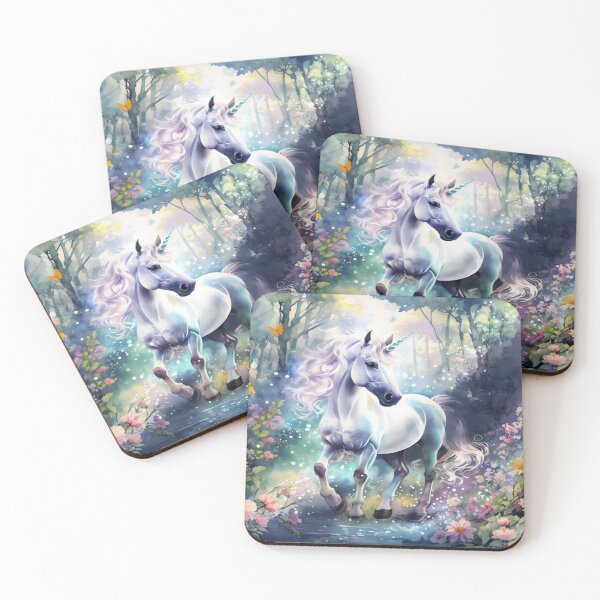 Item preview, Enchanted Unicorn in a Luminous Forest designed and sold by Collection de trésors .