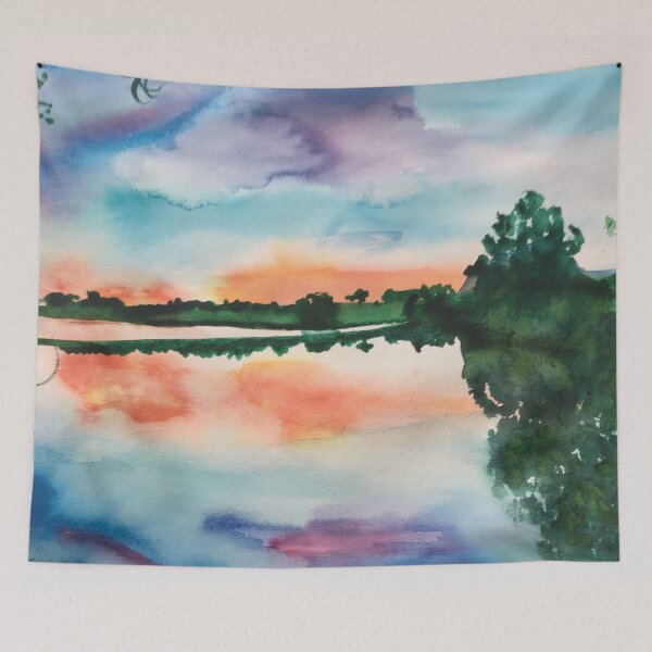 Item preview, Sunset Over the Ayweiher Lake designed and sold by Catherine Holland.