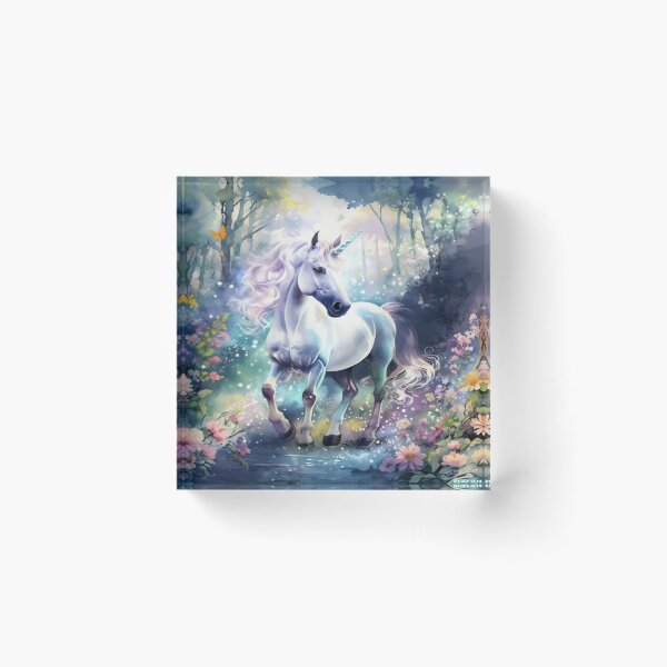 Item preview, Verzaubertes Einhorn in einem leuchtenden Wald designed and sold by Collection de trésors .