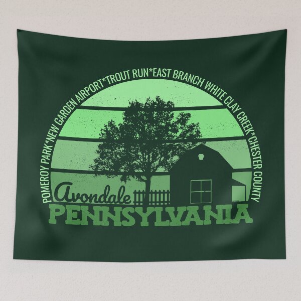 Item preview, Avondale Pennsylvania Sunset Retro Vintage Local Pride Logo designed and sold by CRHPOD20.