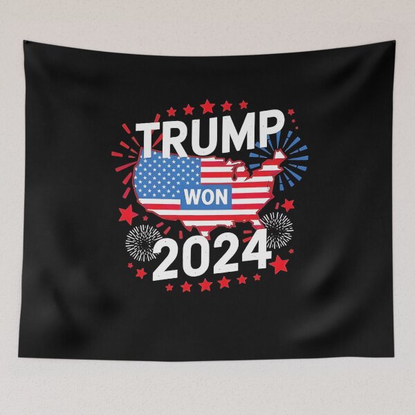 Item preview, Trump Won President 2024 American flag map designed and sold by Celestivog.