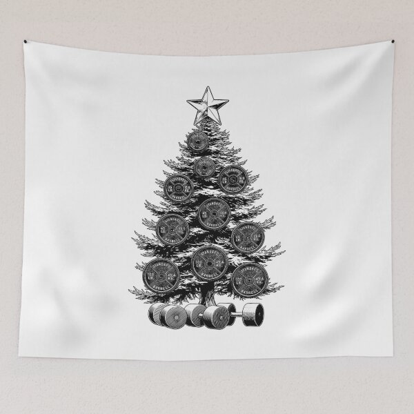 Item preview, Gym Christmas Tree Funny Fitness Workout Lifting Weights designed and sold by GrandeDuc.