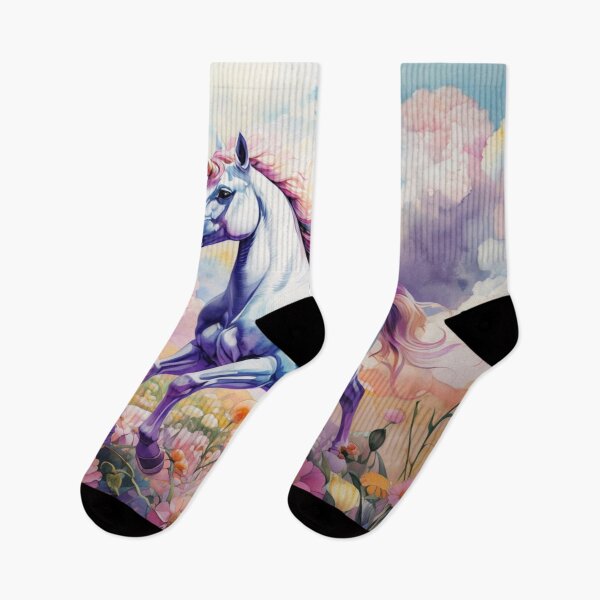Aperçu de l'œuvre Licorne Arc-en-ciel dans un Champ de Fleurs créée et vendue par Collection de trésors .