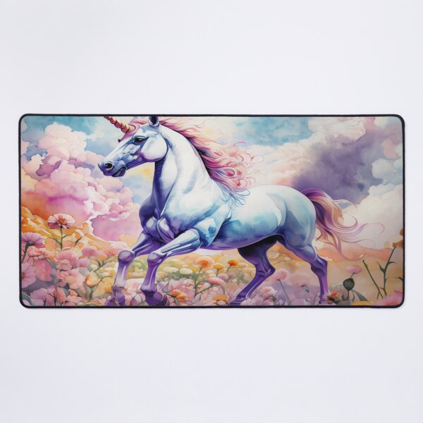Aperçu de l'œuvre Licorne Arc-en-ciel dans un Champ de Fleurs créée et vendue par Collection de trésors .