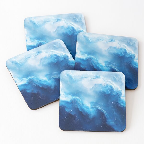 Item preview, Deep Ocean Waves Abstract in Blue and White Fluid Art designed and sold by lematworks.
