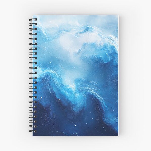 Item preview, Deep Ocean Waves Abstract in Blue and White Fluid Art designed and sold by lematworks.