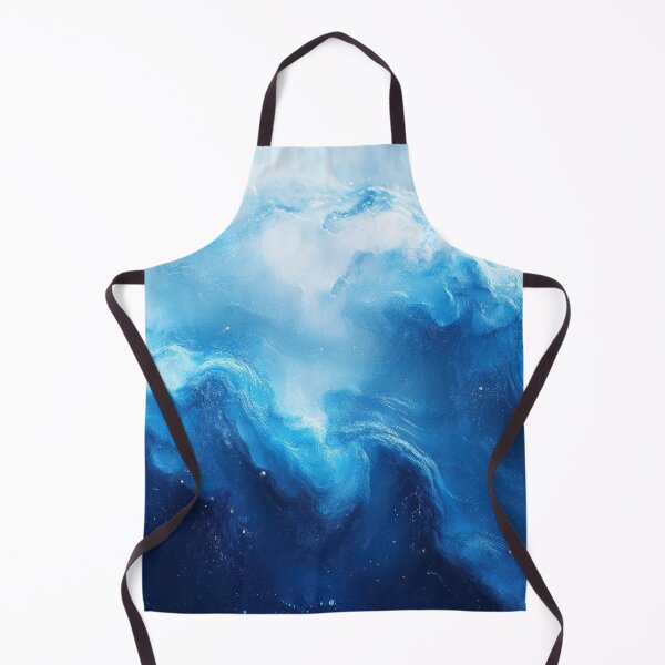 Item preview, Deep Ocean Waves Abstract in Blue and White Fluid Art designed and sold by lematworks.