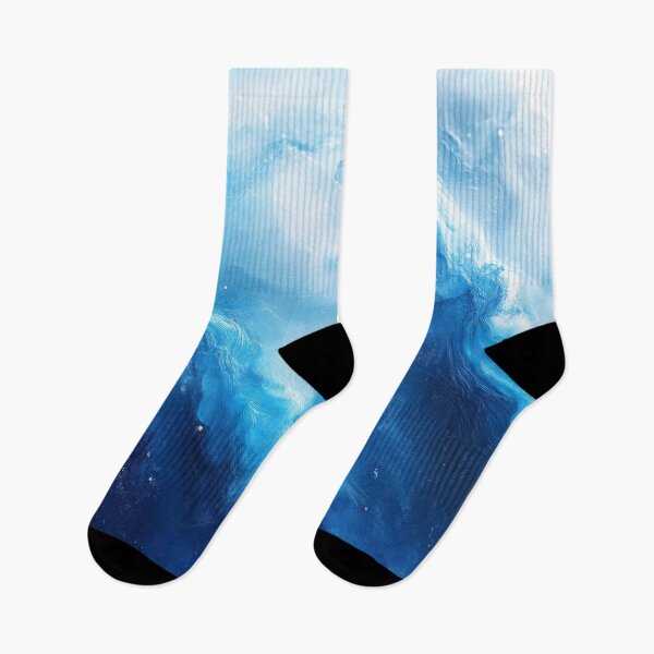 Item preview, Deep Ocean Waves Abstract in Blue and White Fluid Art designed and sold by lematworks.