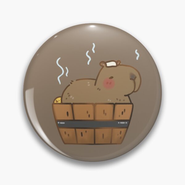 Item preview, A capybara is enjoying bath time designed and sold by KristeRouthen.