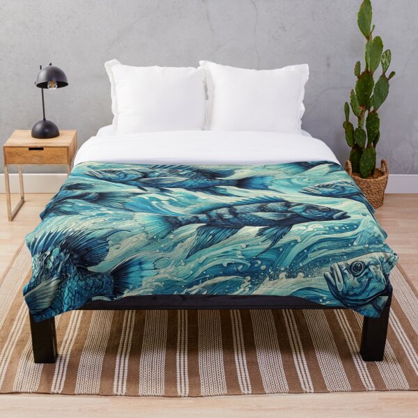 Item preview, Peces azules nadando en la corriente designed and sold by GabrielWest.