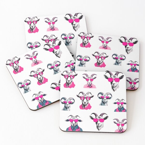 Item preview, Cool Goat with Pink Shades Pattern 1 designed and sold by Tom-Johnson.