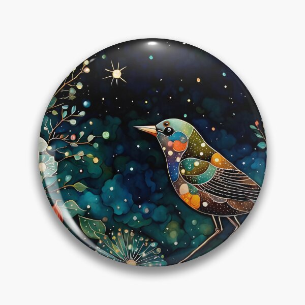 Item preview, Midnight Bird and Flowers designed and sold by KirstenStar.