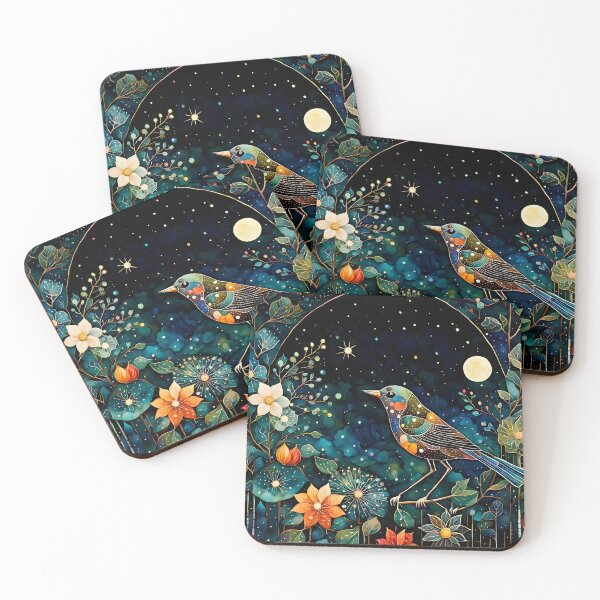 Item preview, Midnight Bird and Flowers designed and sold by KirstenStar.