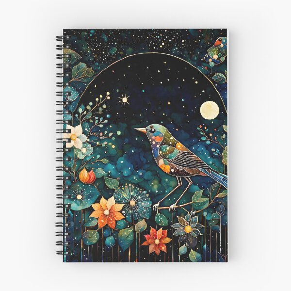 Item preview, Midnight Bird and Flowers designed and sold by KirstenStar.
