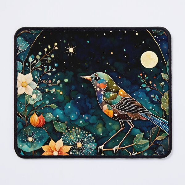 Item preview, Midnight Bird and Flowers designed and sold by KirstenStar.
