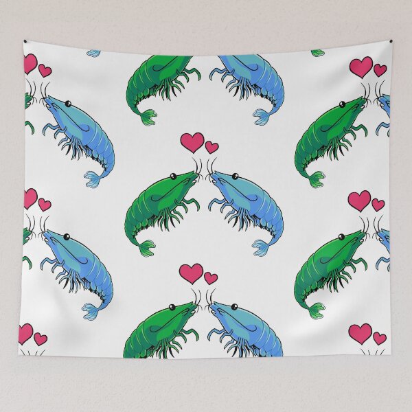 Item preview, Shrimp Love (Green and Blue) designed and sold by DinoDoggie.