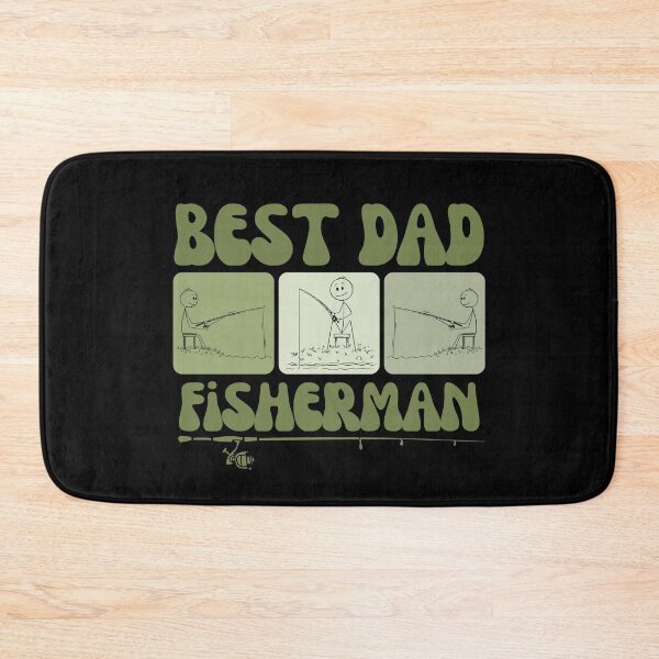 Item preview, Best Dad Fisherman – Earthy Box Art with Fishing Figures designed and sold by boboodesigns.