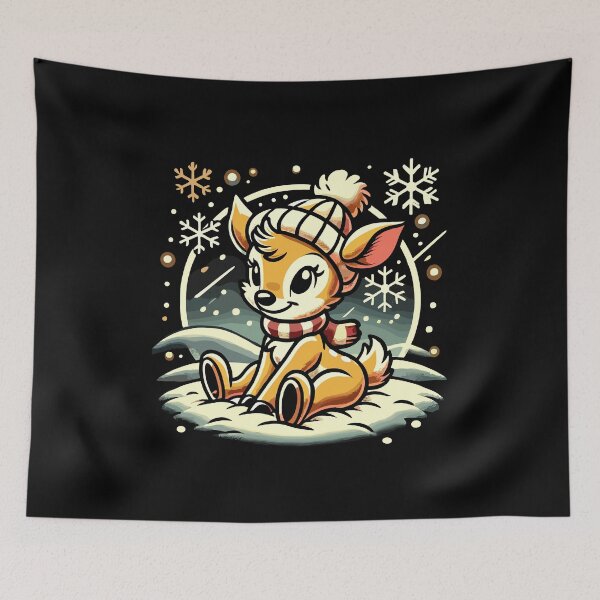 Item preview, Cozy Deer in Snowy Weihnachten Scene designed and sold by LuminOrb.